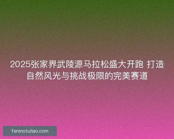 2025张家界武陵源马拉松盛大开跑 打造自然风光与挑战极限的完美赛道