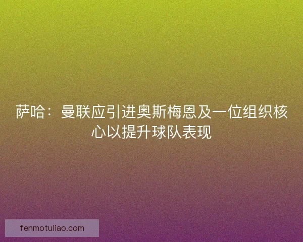 萨哈：曼联应引进奥斯梅恩及一位组织核心以提升球队表现