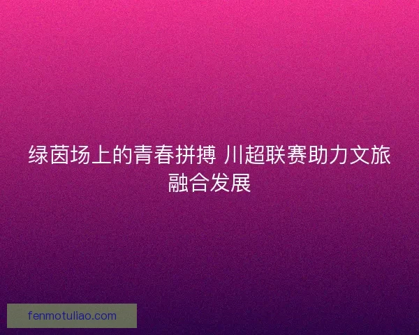 绿茵场上的青春拼搏 川超联赛助力文旅融合发展